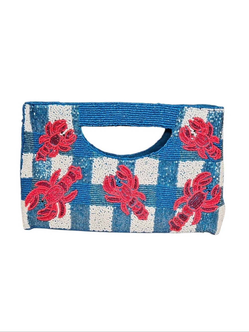 America & Beyond NWT Viral Beaded Lobster Clutch - Coastal Chic Nautical - Picture 3 of 14